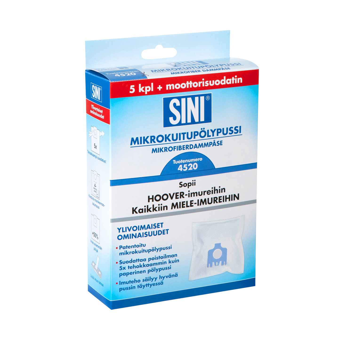 Sini 4520 -pölypussi, 5 kpl