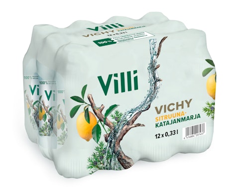 Villi Vichy sitruuna-katajanmarja 0,33l 12-pack