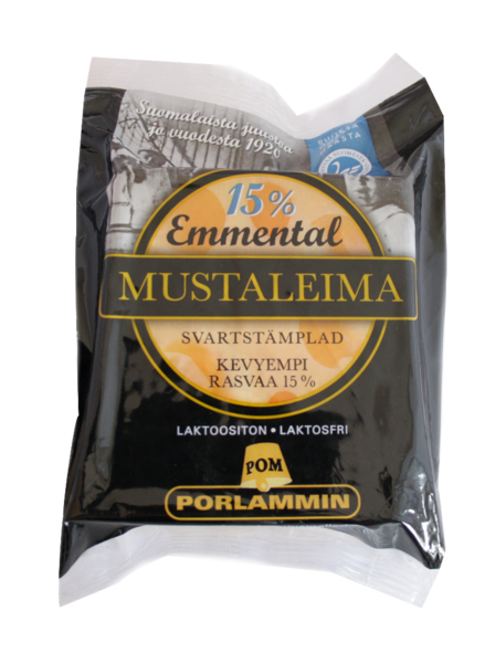 Porlammin 15 % Mustaleima emmental juusto 280 g