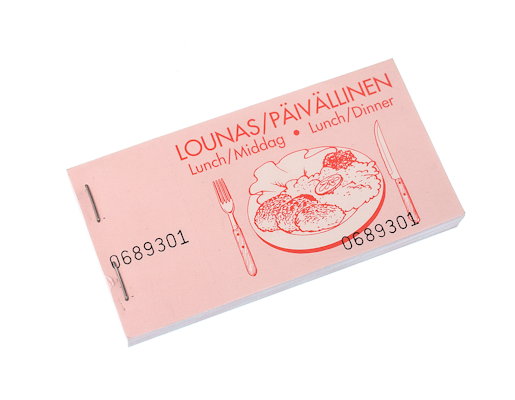 Lounas/päivällislippu 100 kpl