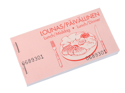 Lounas/päivällislippu 100 kpl