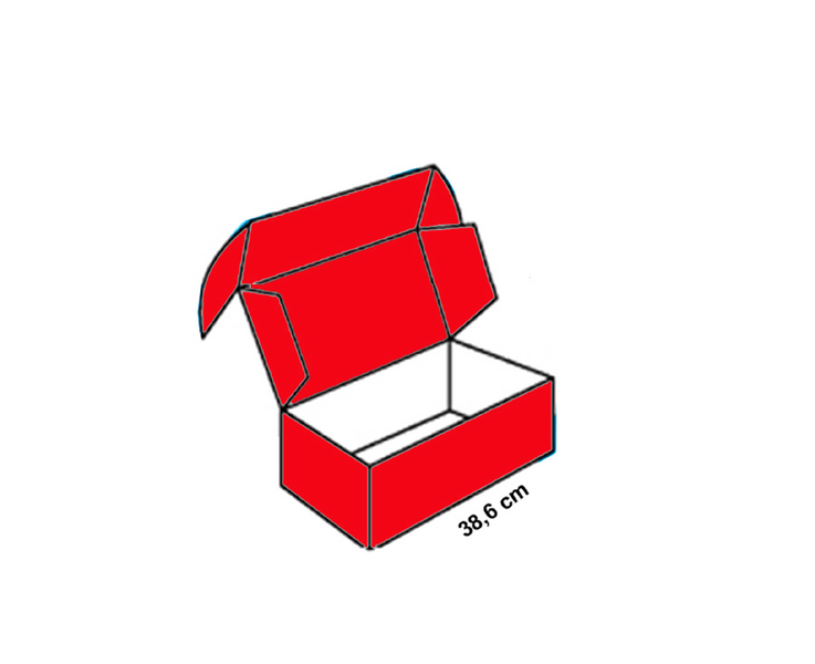 Plastipap Punainen pahvilaatikko 38,6x30,8x10cm 25kpl