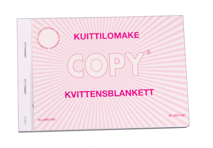 Copy Kuittilomake A6. Ei jäljentävä