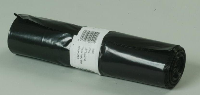250L Jätesäkki musta LD-PE 1150 x 1400 mm 10 kpl