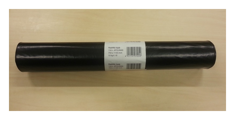 150L Jätesäkki musta LD-PE 750 x 1150 mm 10 kpl