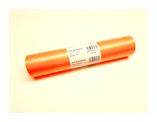 Roskapussi 30L oranssi 20rll