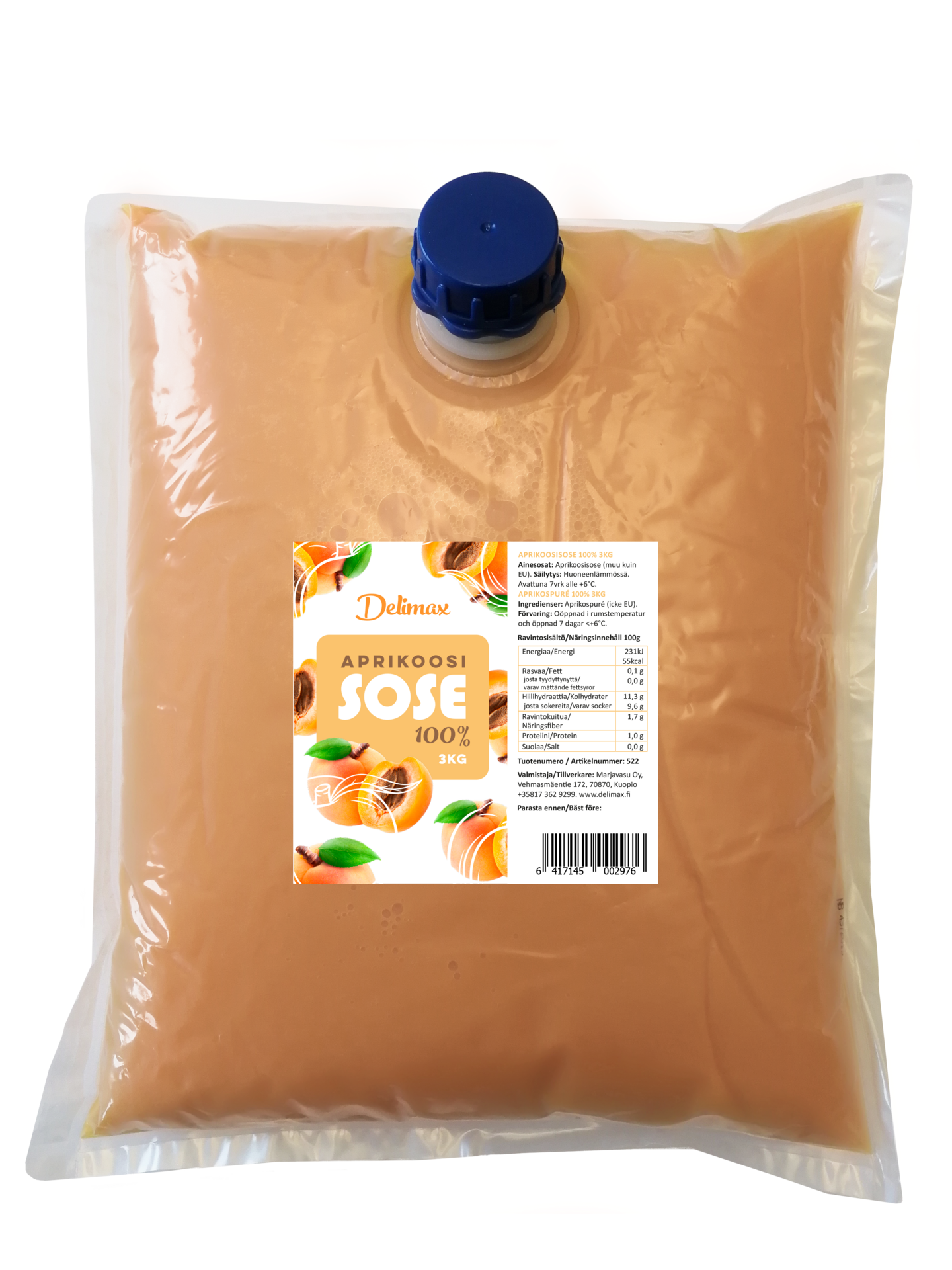 DeliMax aprikoosisose 100% 3kg