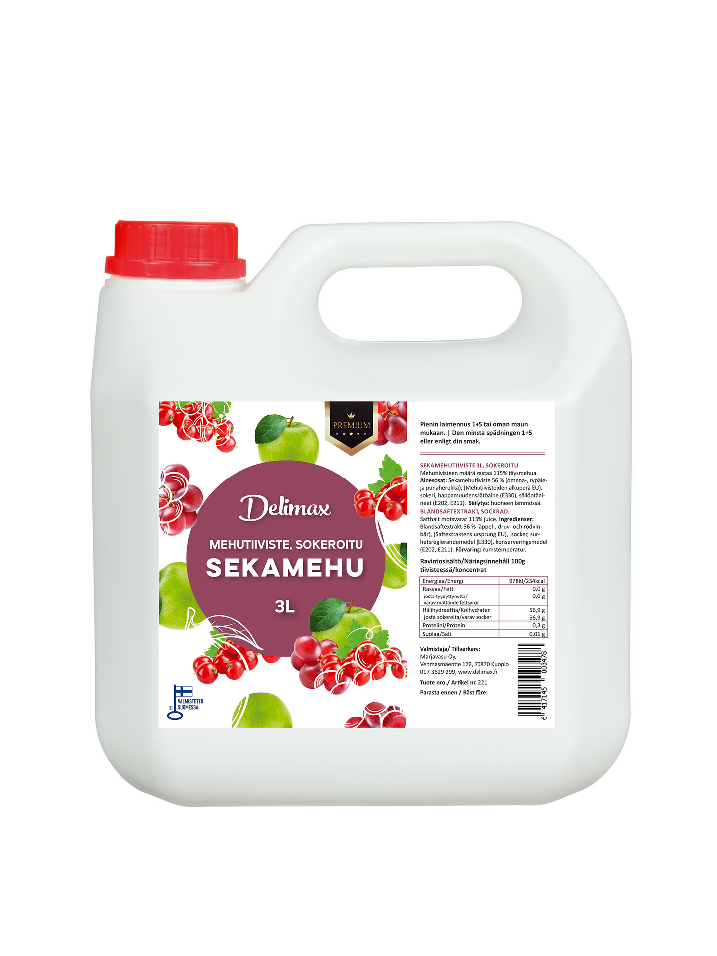 DeliMax Sekamehutiiviste sokeroitu 3l 1+5-7