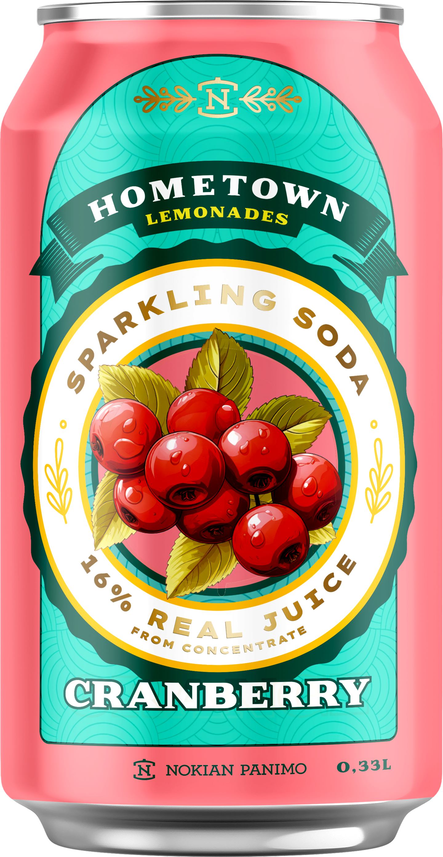 Hometown Lemonades sparkling soda Cranberry virvoitusjuoma 0,33l