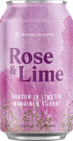 Nokian Panimo Rose-Lime siideri 5% 0,33l