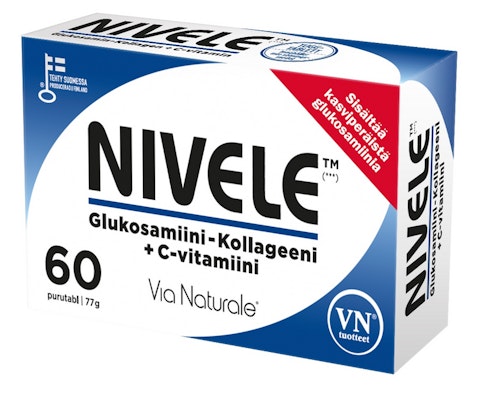 Via Naturale Nivele 60tabl glukosamiini-kollageeni-C-vitamiinivalmiste nivelille