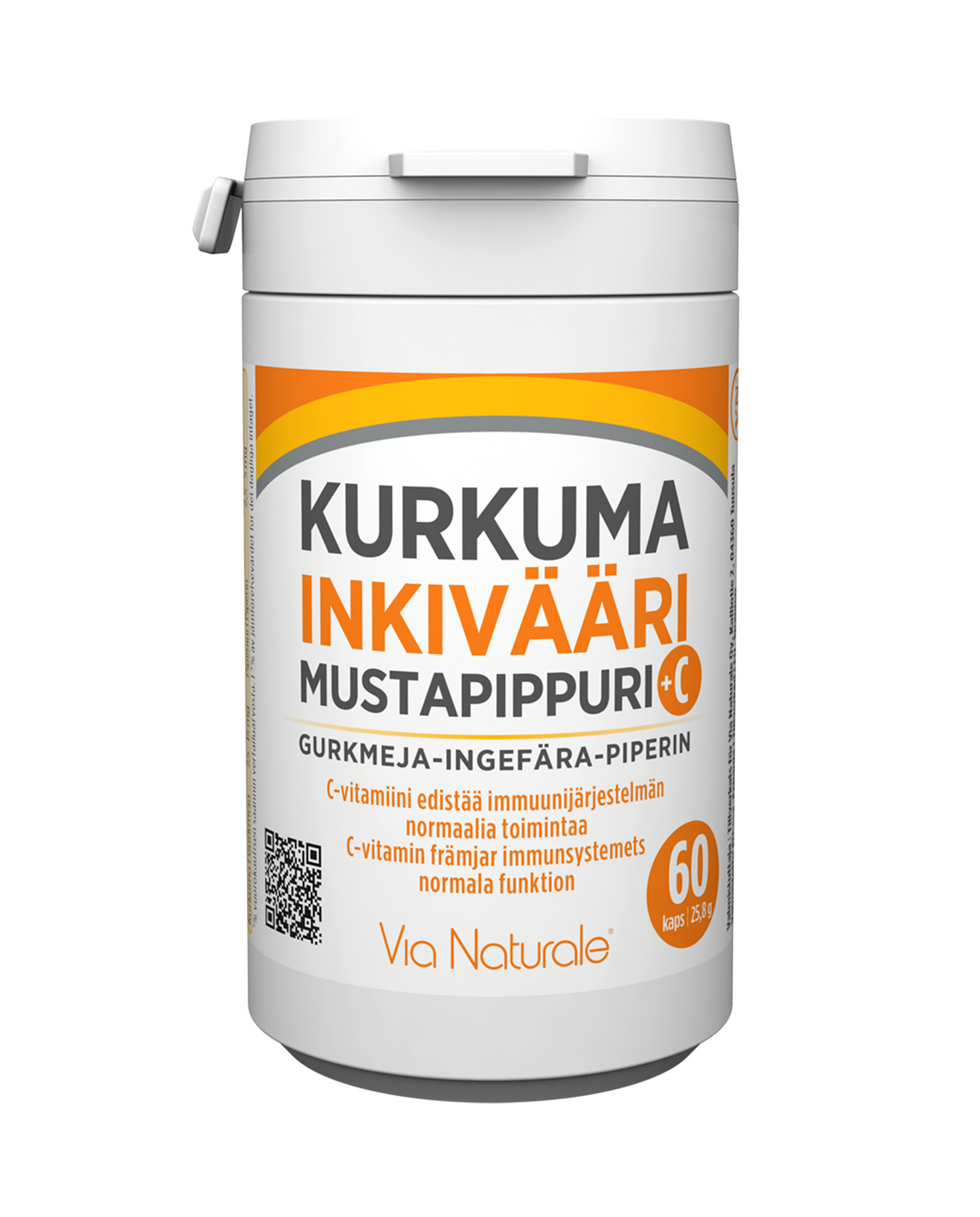 Via Naturale kurkuma inkivääri-mustapippuri + C vitamiini 24g 60kap