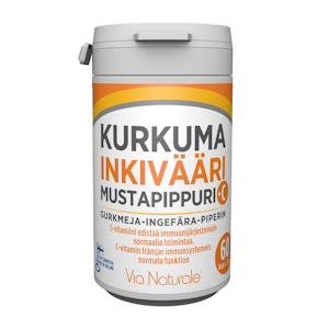 Via Naturale kurkuma inkivääri-mustapippuri + C vitamiini 24g 60kap