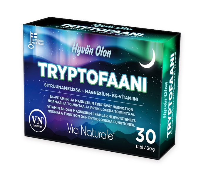 Hyvän Olon Tryptofaani+ 30tabl/30g sitruunamelissa-magnesium-B6-vitamiini