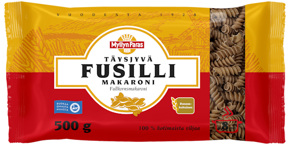 Myllyn Paras Täysjyvä Fusilli makaroni 500g makaroni