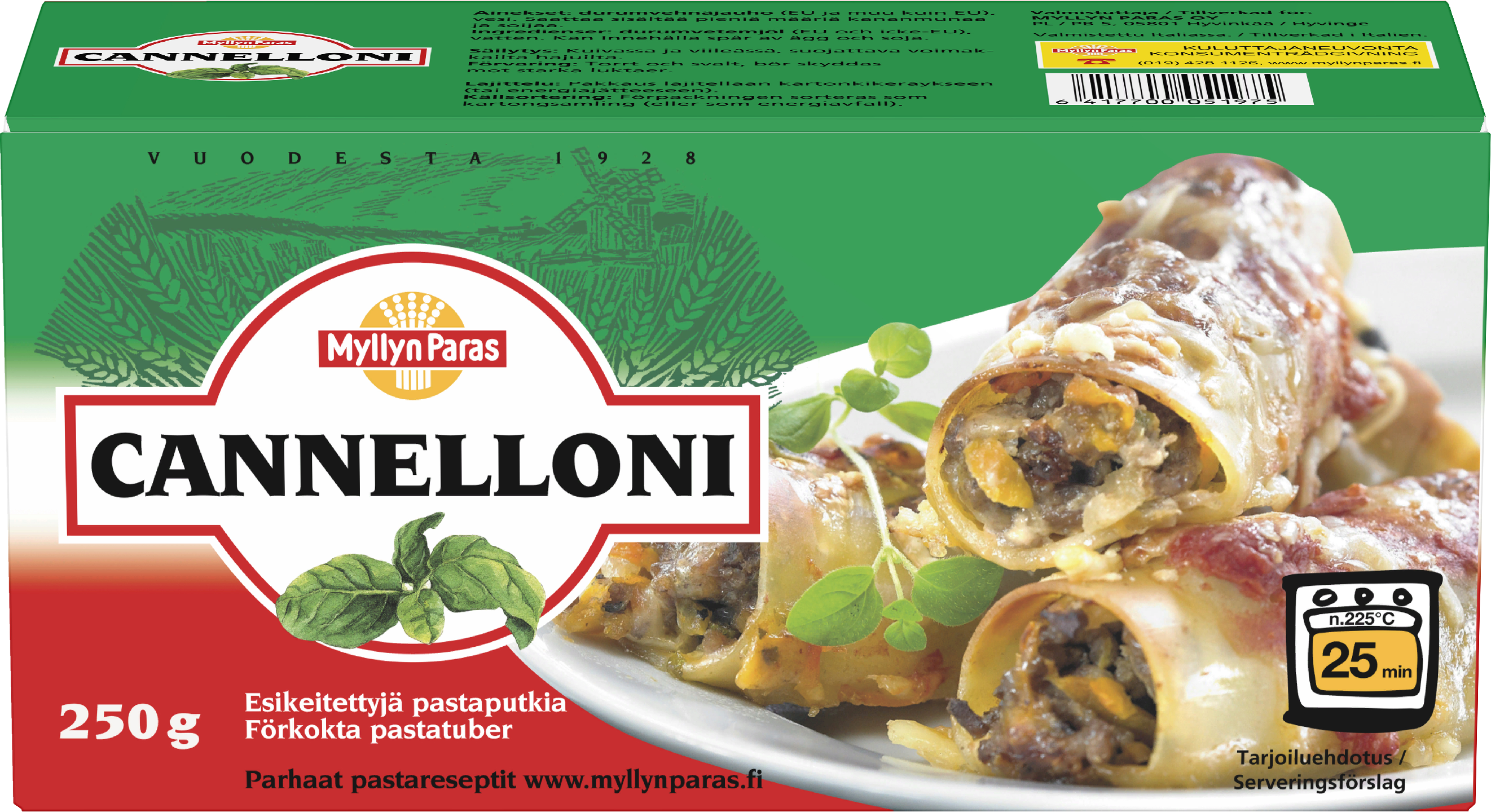 Myllyn Paras Cannelloni 250 g Pastaputkia