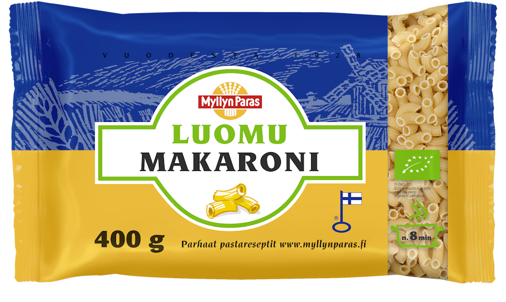 Myllyn Paras Luomu Makaroni 400 g — HoReCa-tukku Kespro