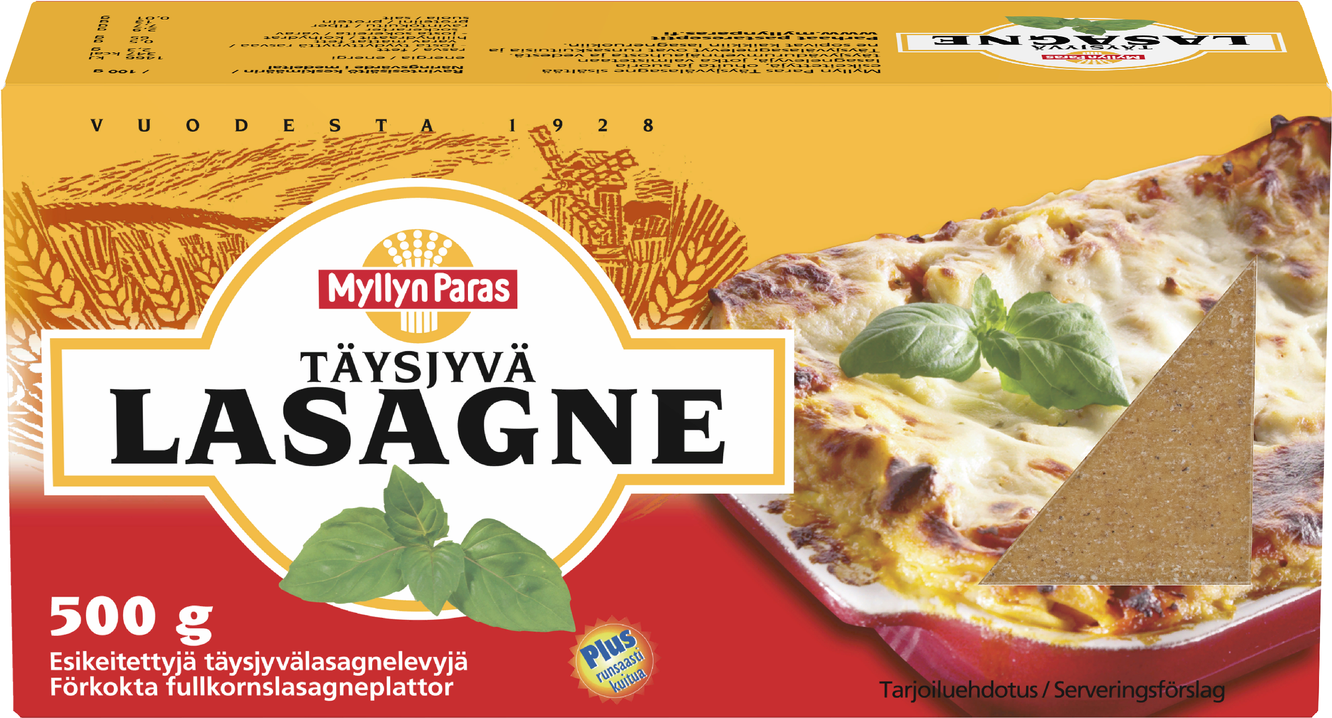 Myllyn Paras Täysjyvälasagne 500g esikeitettyjä lasagnelevyjä