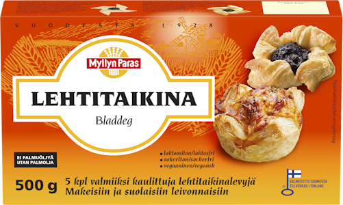 Myllyn Paras lehtitaikina palmuöljytön 5kpl/500g pakaste