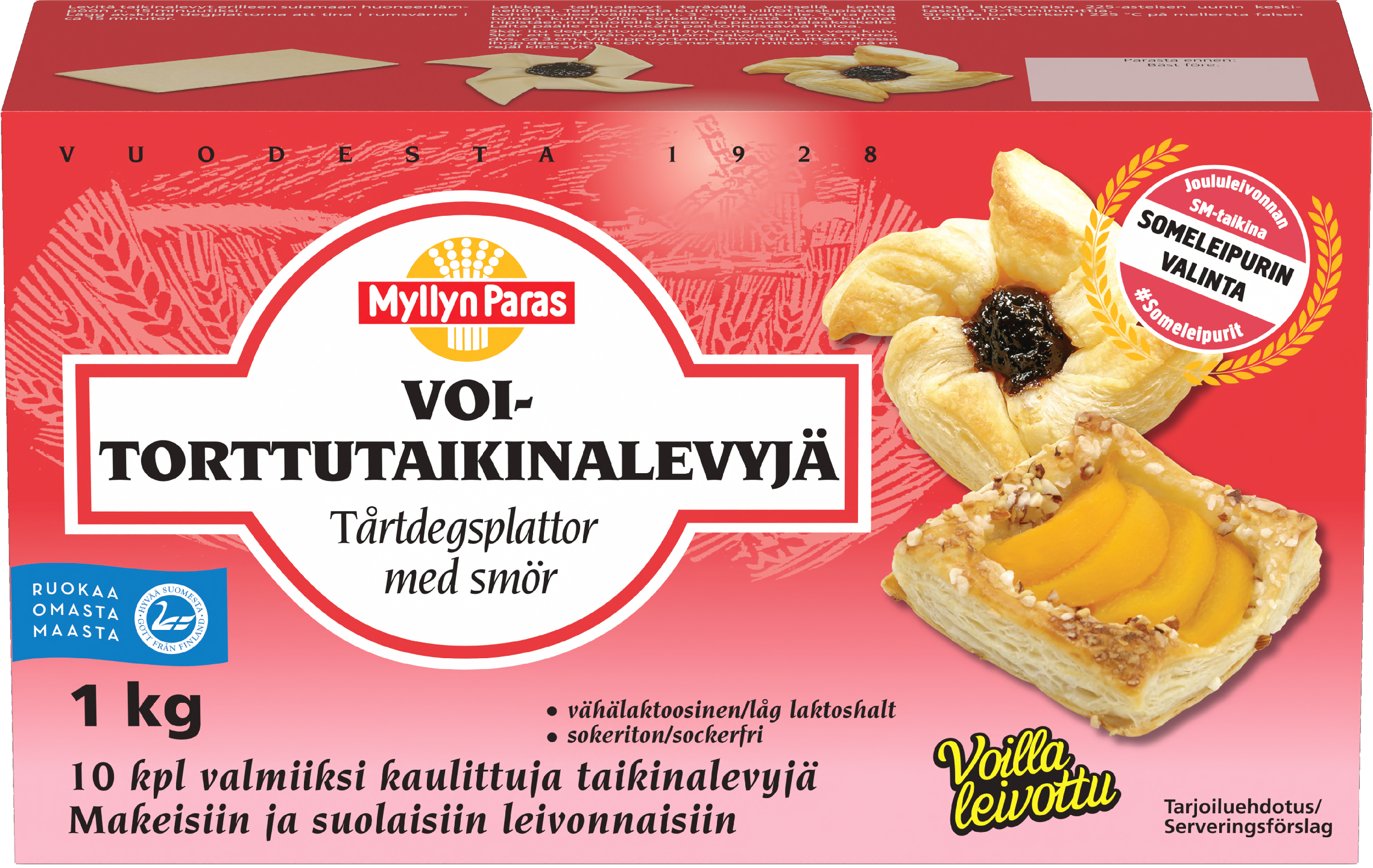 Myllyn Paras voi-torttutaikina 1 kg vähälaktoosinen pakastetaikina