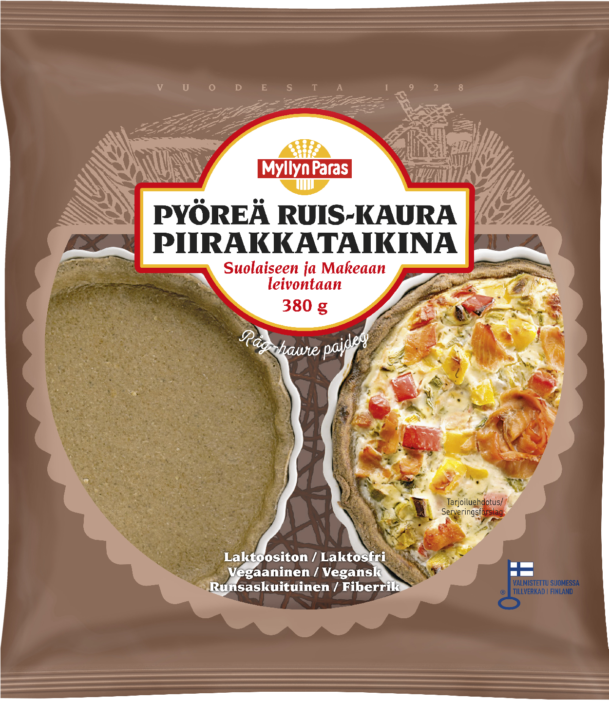 Myllyn Paras Pyöreä Ruis-Kaura Piirakkataikina 380g pakaste