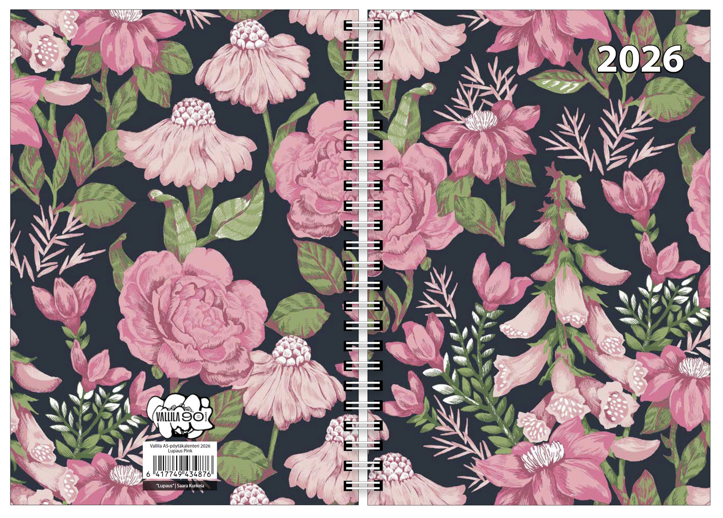 Vallila vuosikalenteri 2026 Lupaus pink