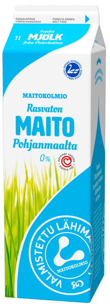 Maitokolmio rasvaton maito 1l RULLAKKO