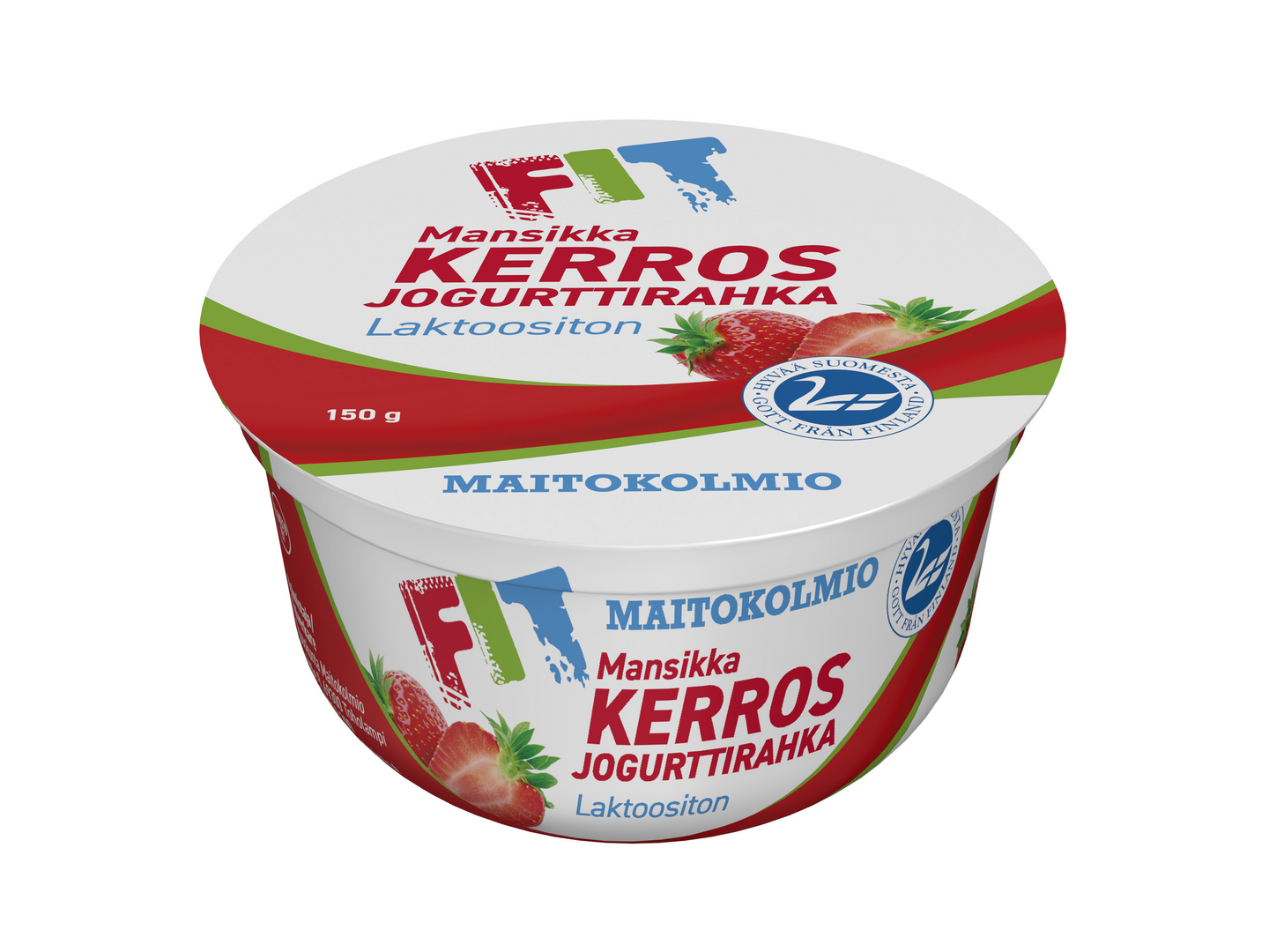 Maitokolmio FIT kerrosjogurttirahka 150g mansikka laktoositon