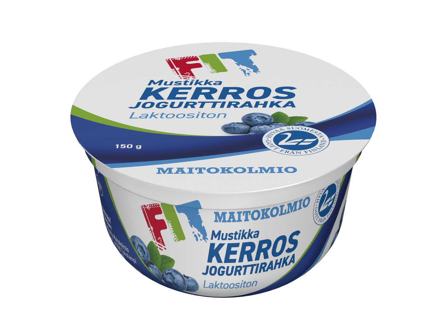 Maitokolmio FIT kerrosjogurttirahka 150g mustikka laktoositon