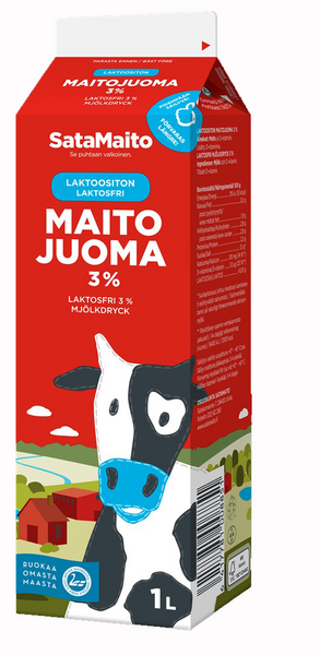 Satamaito laktoositon maitojuoma 3% 1l