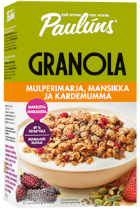 Paulúns granola mulperimarja, mansikka ja kardemumma 450g