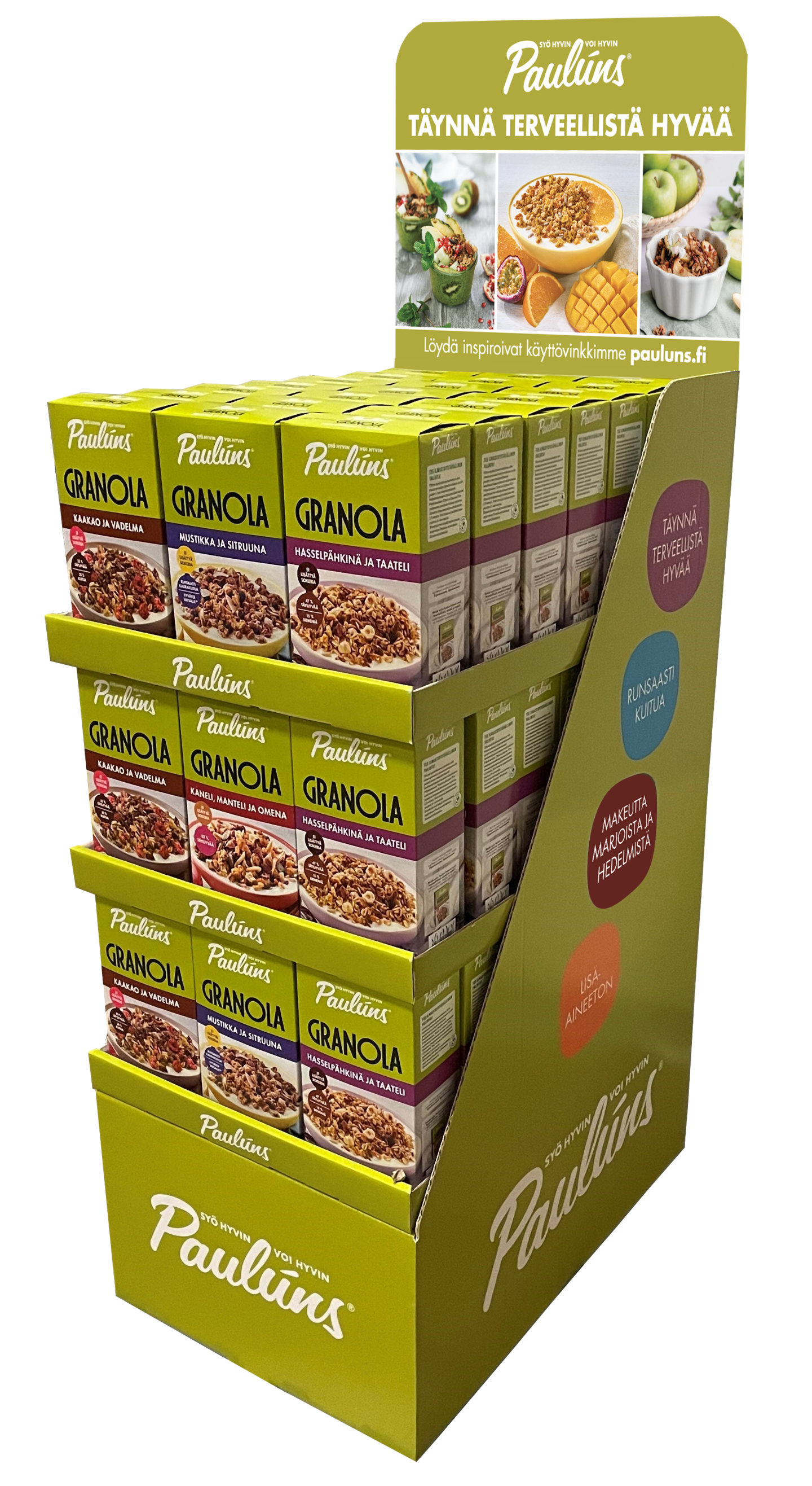 Paulúns granola 450g lajitelma 63kpl VARTTILAVA