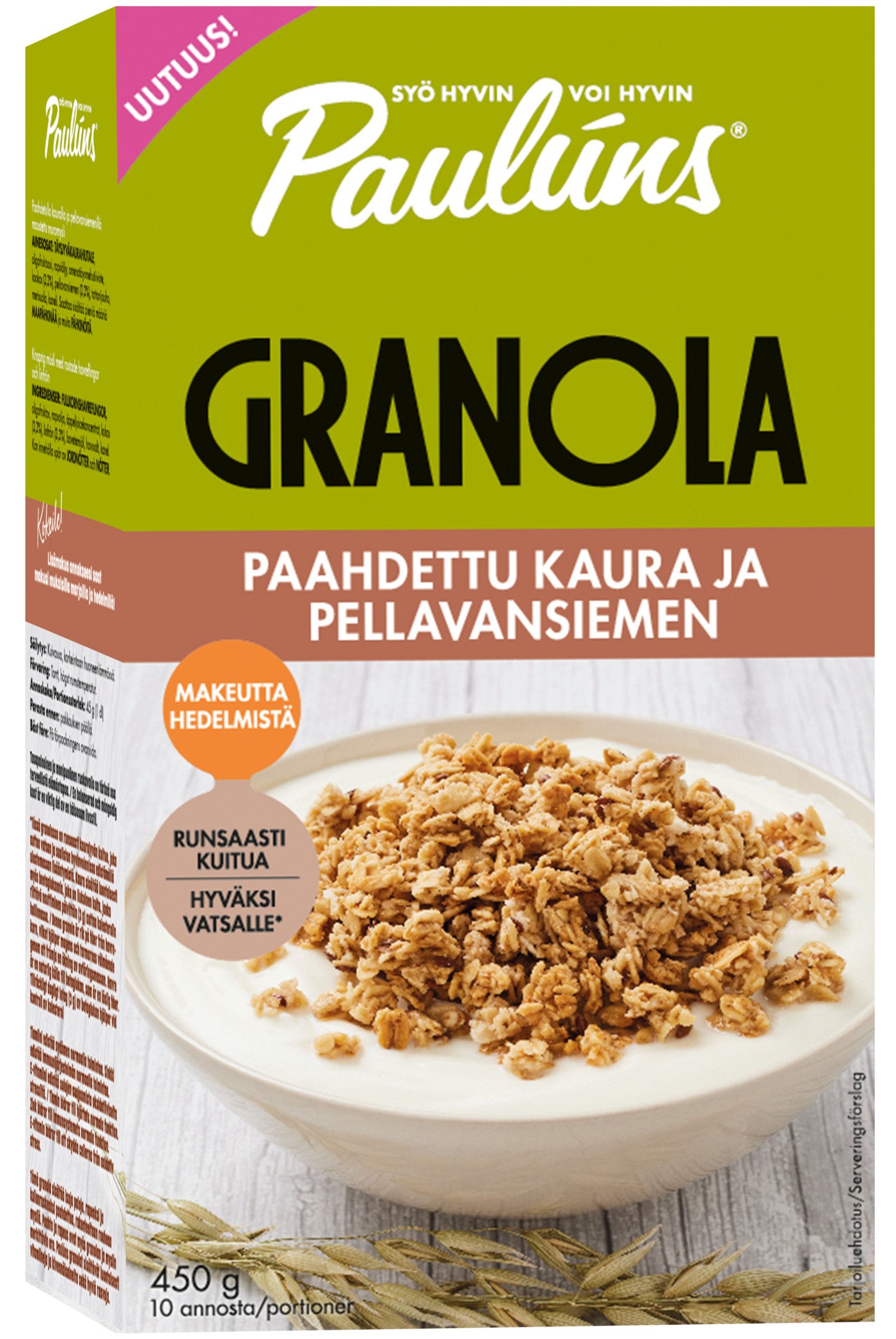 Paulúns paahdettu kaura ja pellavansiemen granola muromysli 450g