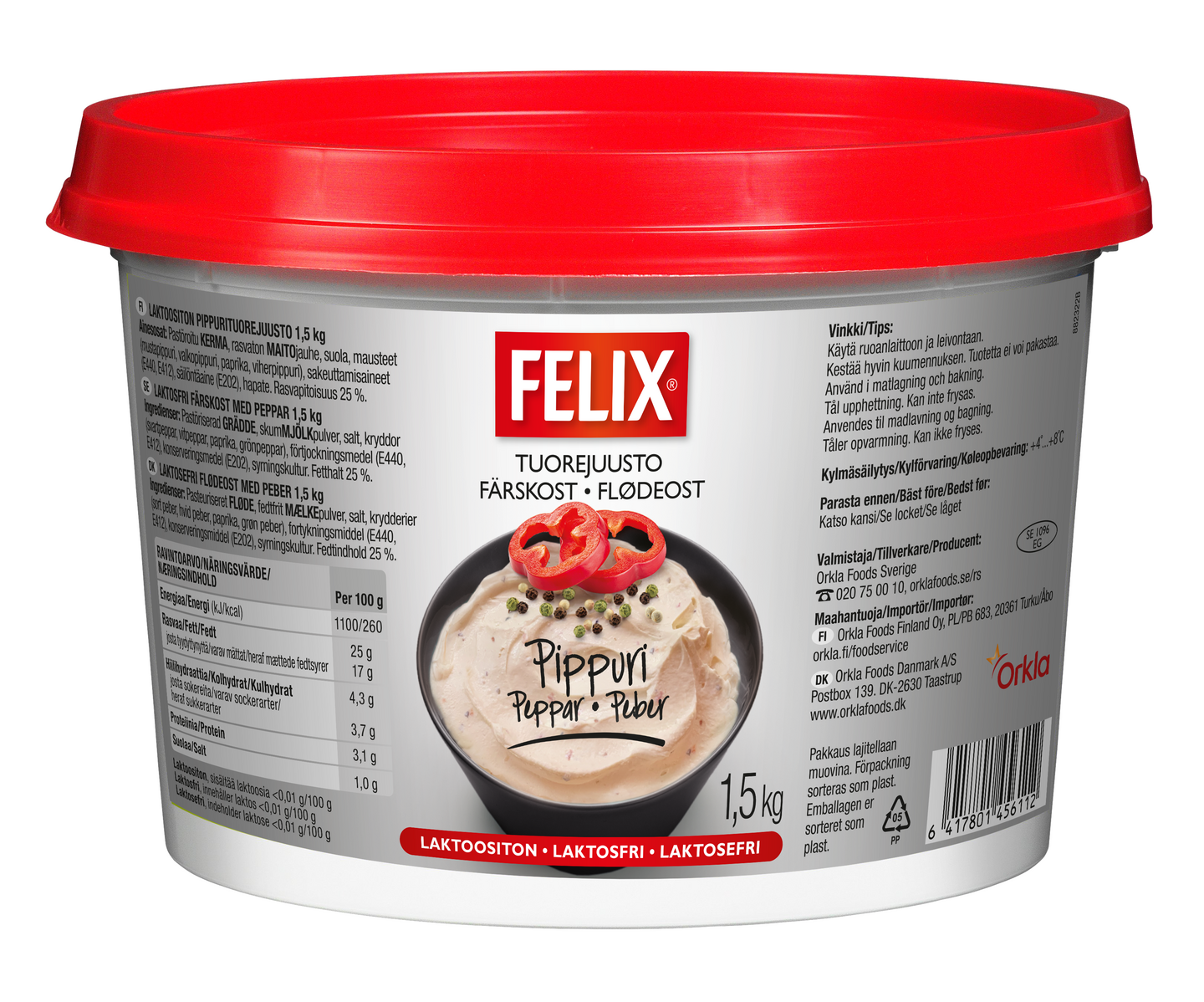 Felix laktoositon pippurituorejuusto 1,5kg