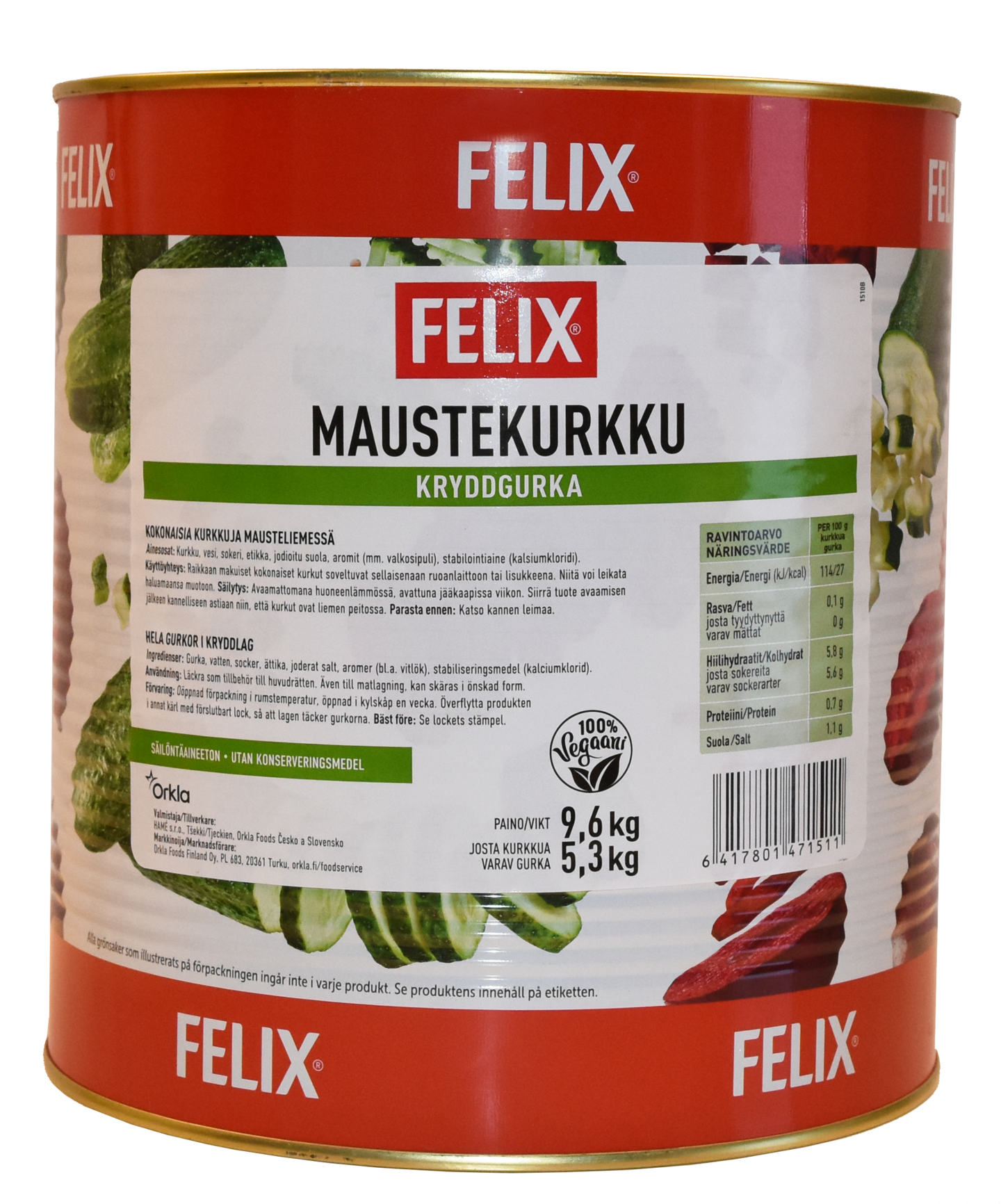 Felix maustekurkku 9,6kg/5,3kg