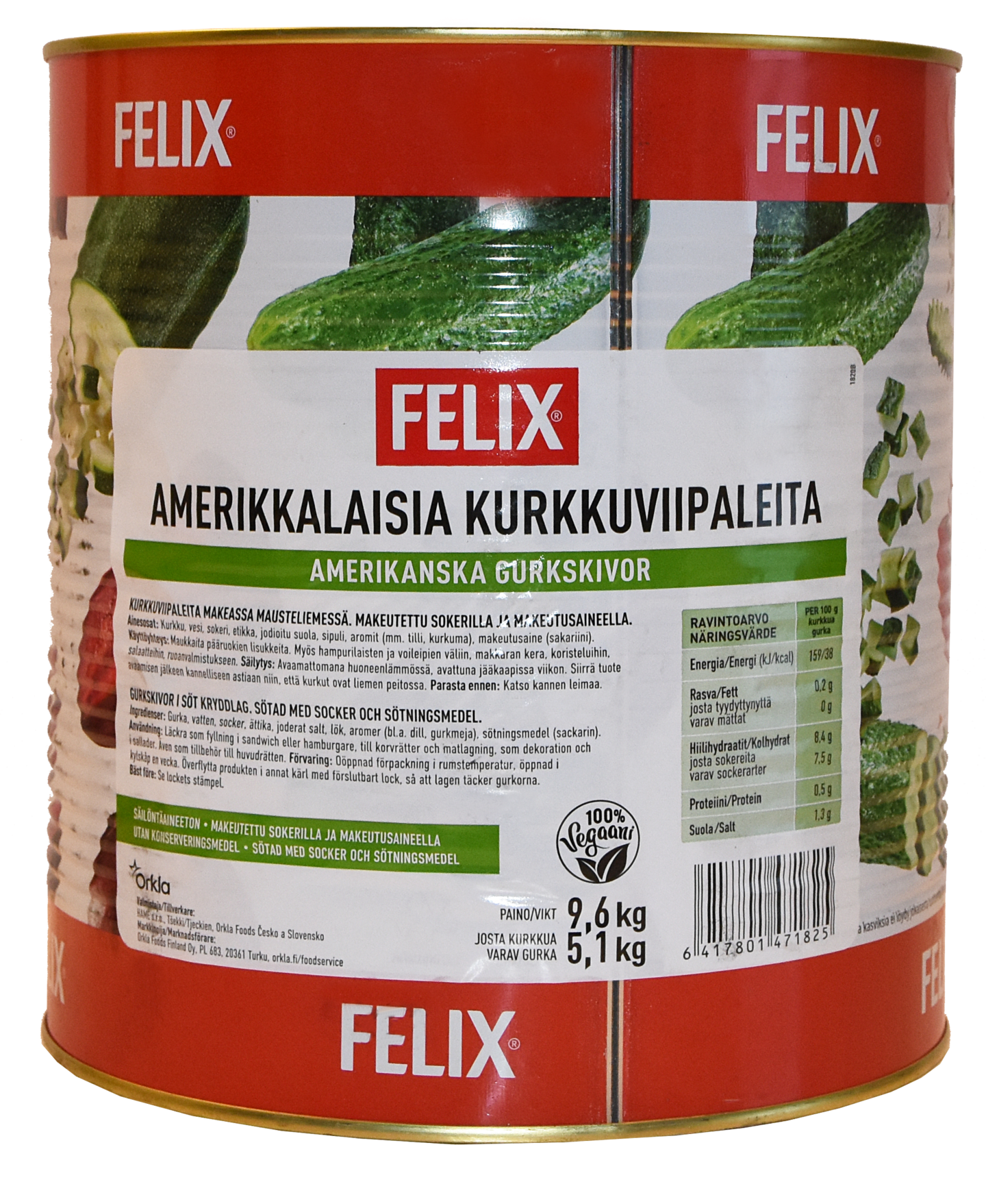Felix amerikkalaisia kurkkuviipaleita 9,6kg/5,1kg