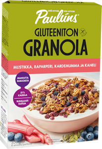 Paulúns gluteeniton granola 350g mustikka raparperi kardemumma kaneli