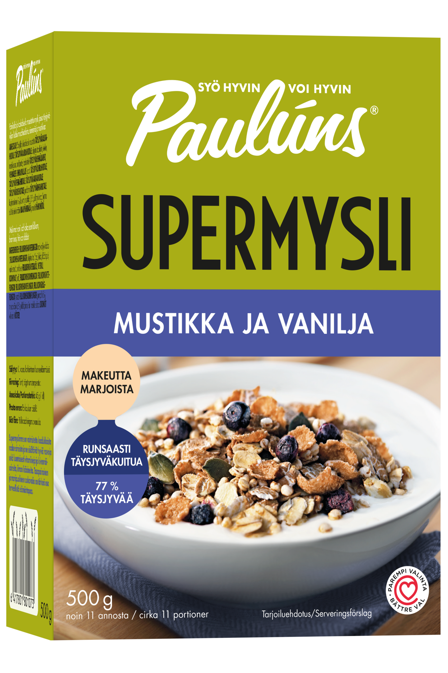 Paulúns 500g mustikka ja vanilja mysli | K-Ruoka Verkkokauppa