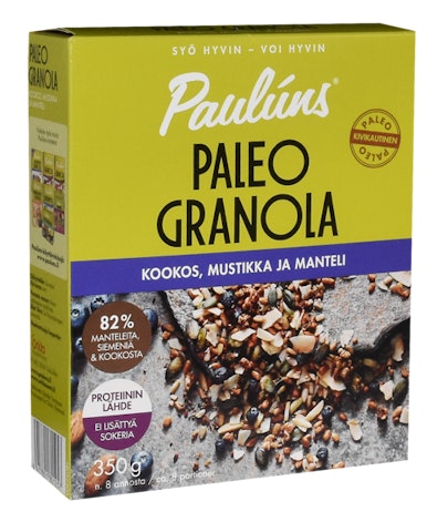 Paulúns Paleo granola 350g kookos, mustikka ja manteli