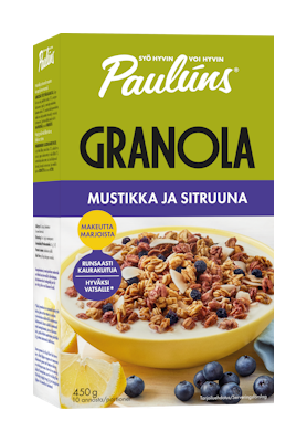 Paulúns Granola mustikka ja sitruuna 450g