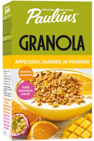 Paulúns Granola appelsiini, mango ja passion 450g