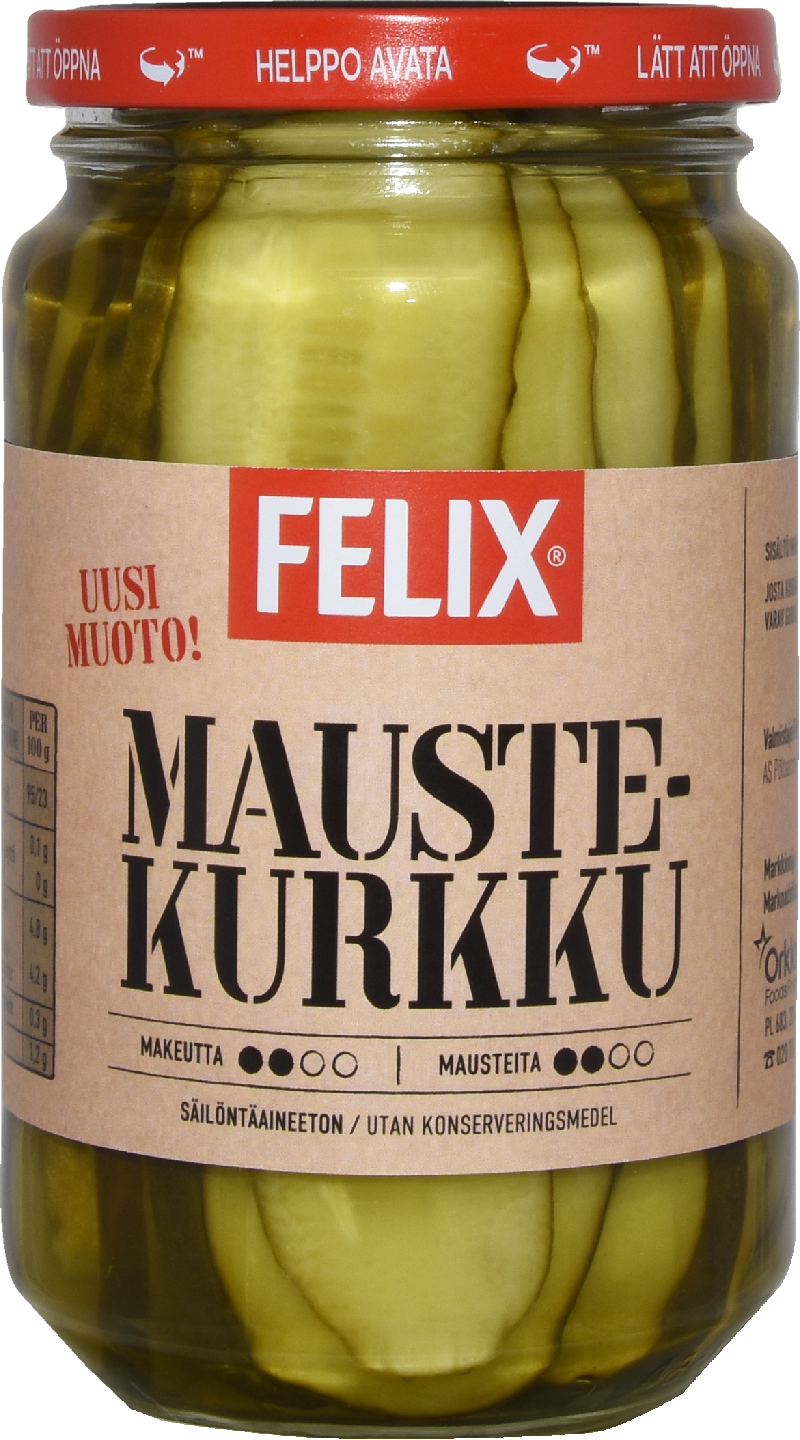 Felix pitkittäin viipaloituja kurkkuja mausteliemessä 460g/240g