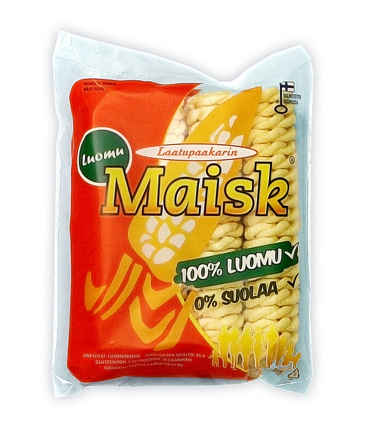 Laatupaakarin 45g Luomu Maisk maissipatukka pussi