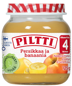 Piltti Persikkaa ja banaania 125g 4kk