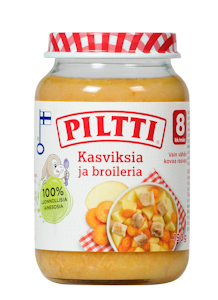 Piltti Kasviksia ja broileria 190g 8kk