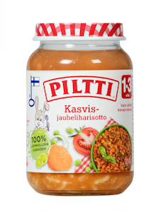 Piltti Kasvis-jauheliharisotto 190g 1-3v