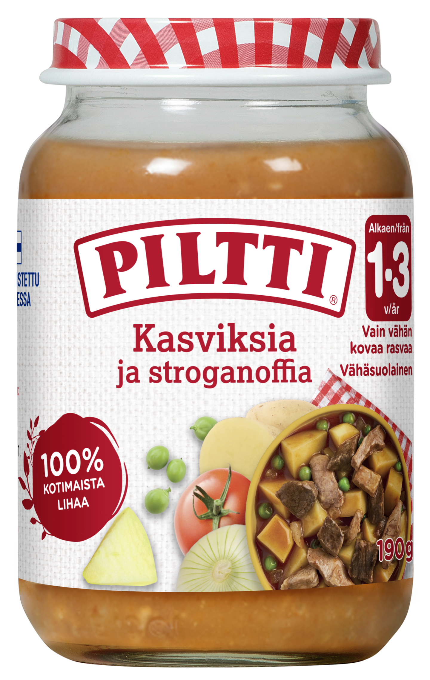 Piltti Kasviksia ja stroganoffia 190g 1-3v