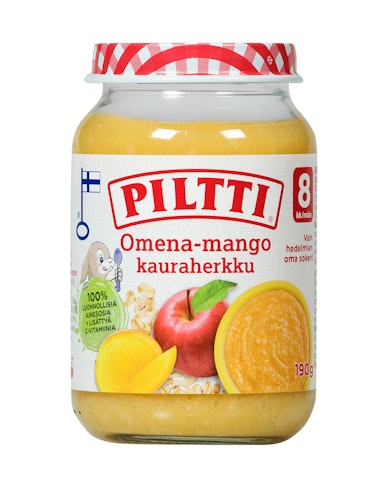 Piltti 8kk Omena-Mango-Kauraherkku 190g
