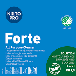 Kiilto Etiketti Käyttöliuos Kiilto Forte 70x70mm 100kpl rulla