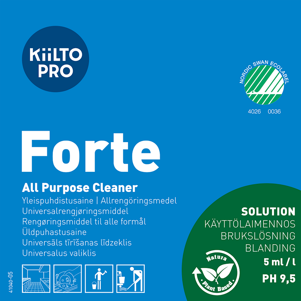 Kiilto Etiketti Käyttöliuos Kiilto Forte 70x70mm 100kpl rulla — HoReCa ...